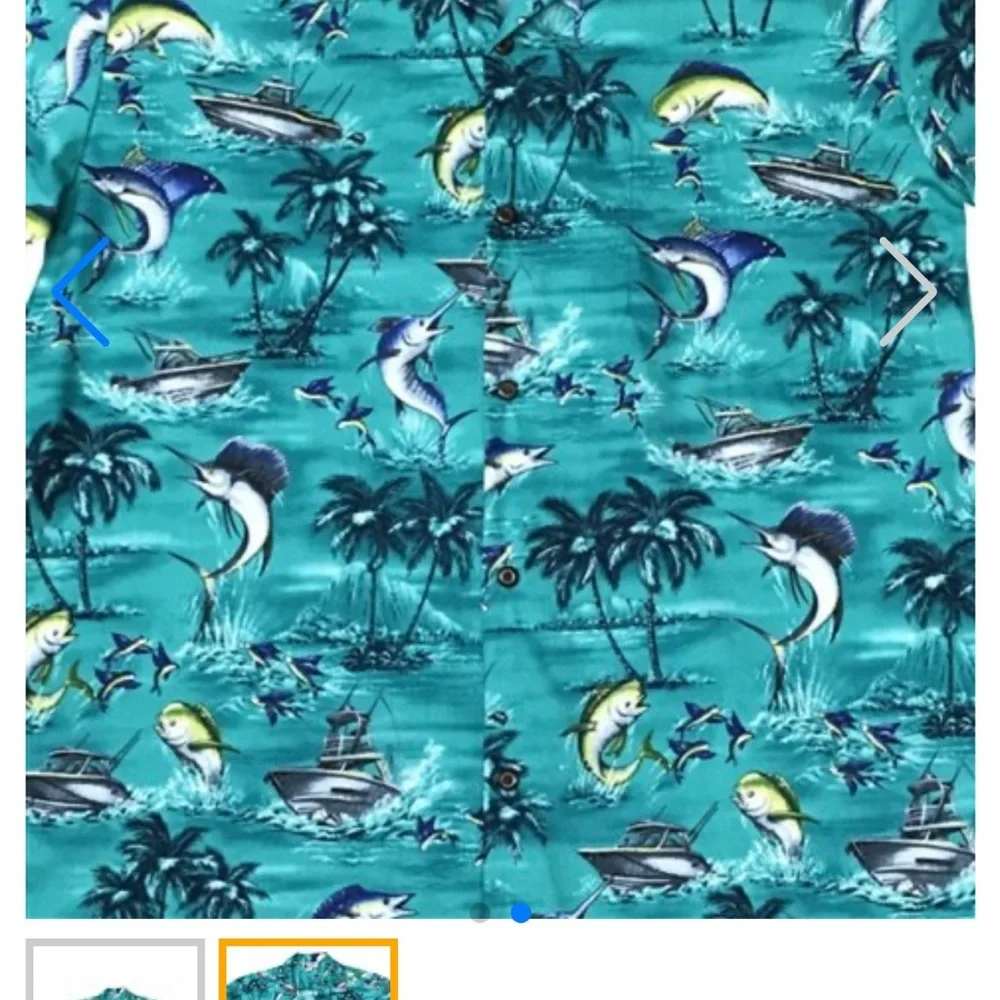 Aloha Republic Big Game Day Green Cotton Men's Shirt Made in Hawaii NEW - Picture 2 of 3